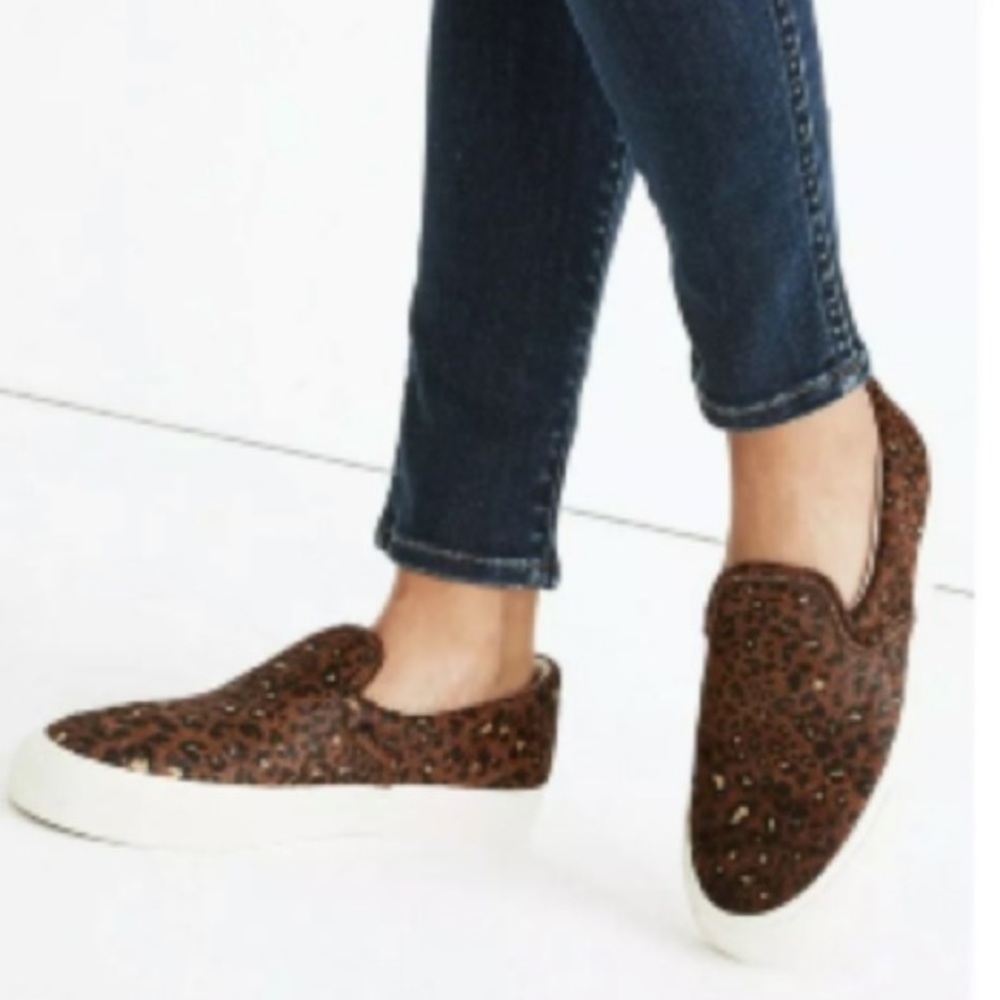 Madewell Brown Leopard-Print Slip-On Sneakers